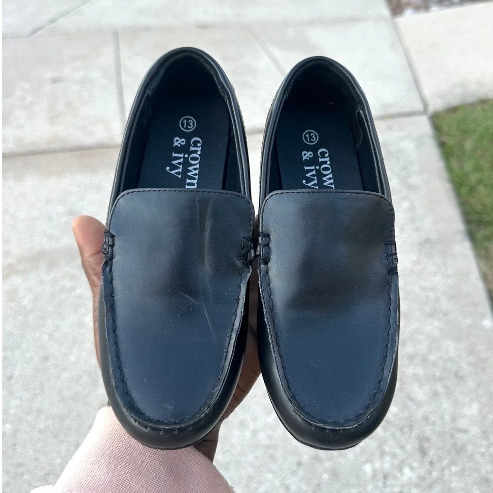 Crown & Ivy Kids Little Boys Black Cooper Loafers Size 13 Black‎